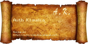 Auth Klaudia névjegykártya
